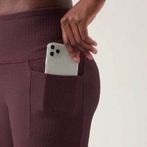 New Athleta Salutation Stash Ribbed Flare Athleisure Yoga Dance Pants Size L